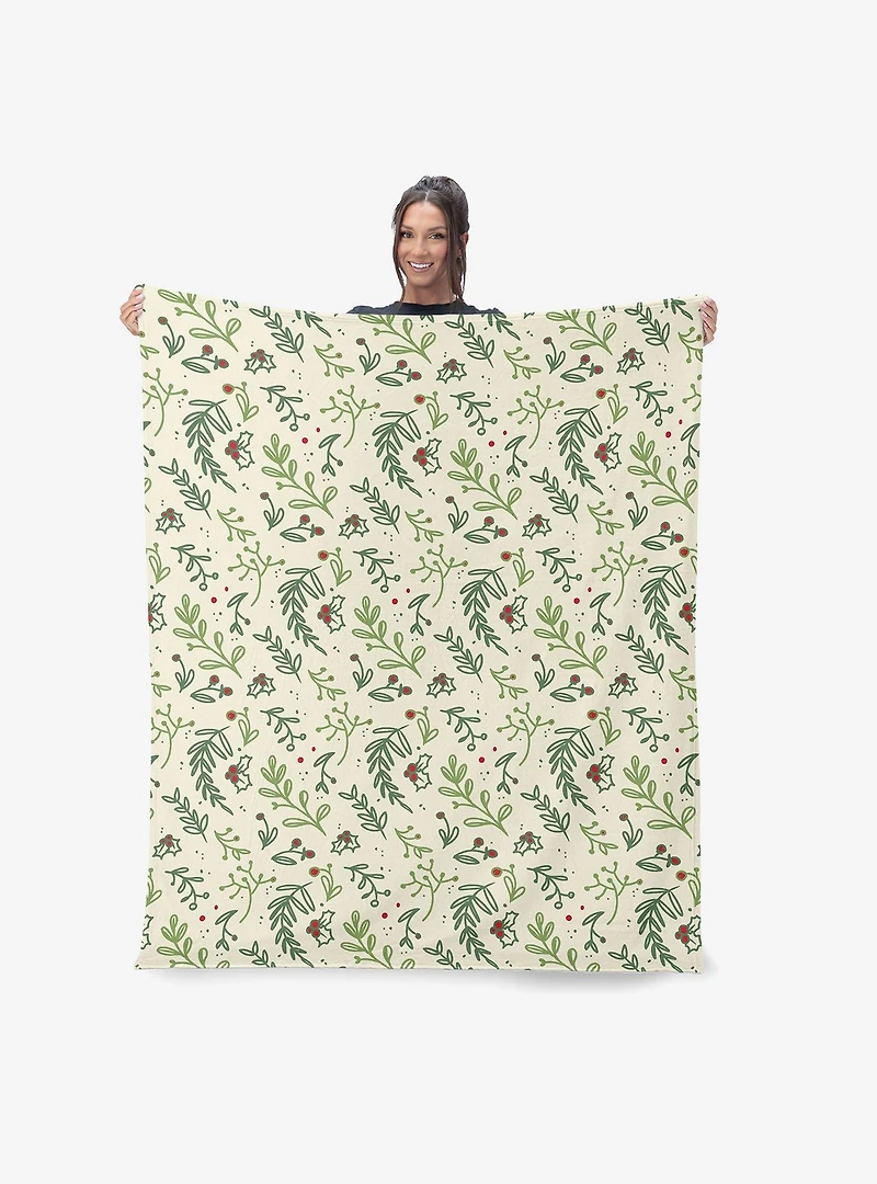 Mistletoe Silk Touch Sherpa Throw Blanket