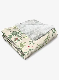 Mistletoe Silk Touch Sherpa Throw Blanket