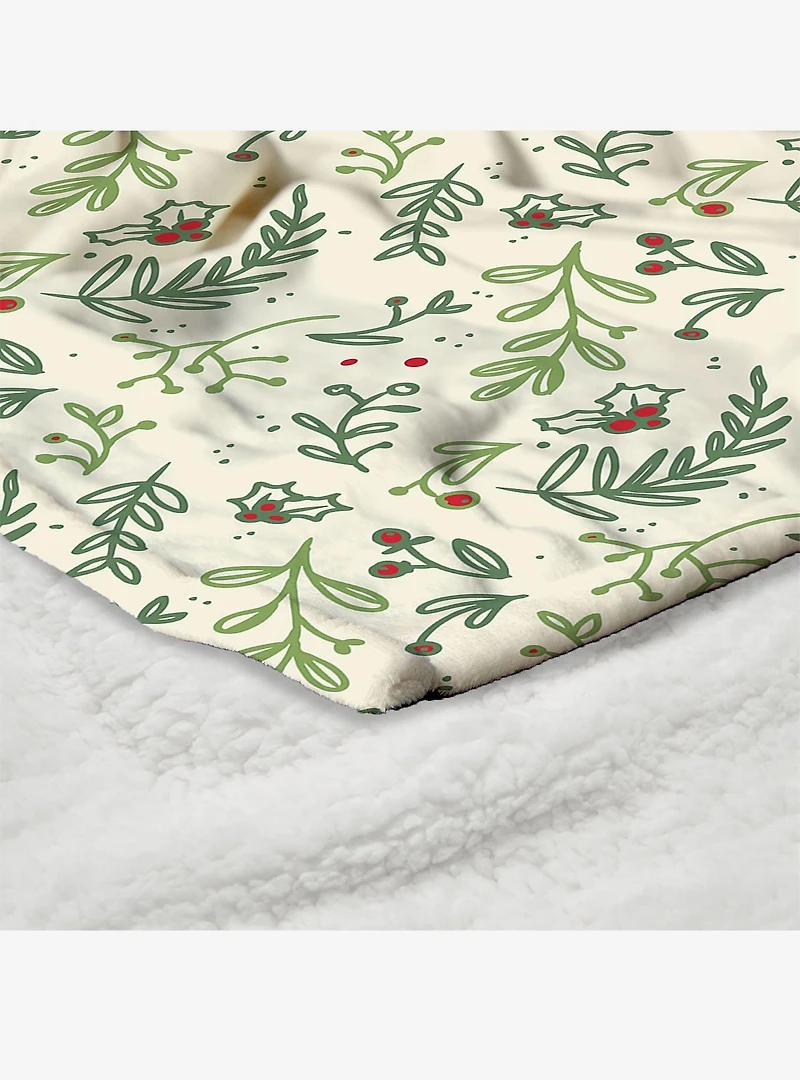 Mistletoe Silk Touch Sherpa Throw Blanket