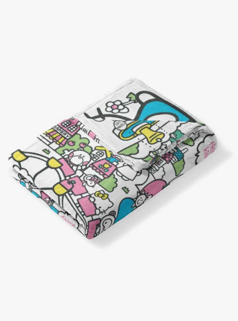 Sanrio Hello Kitty Busting Town Silk Touch Throw Blanket