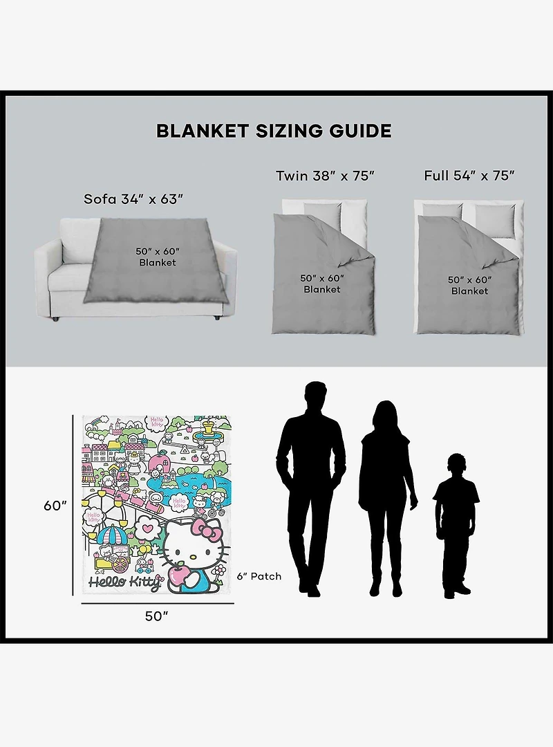 Sanrio Hello Kitty Busting Town Silk Touch Throw Blanket