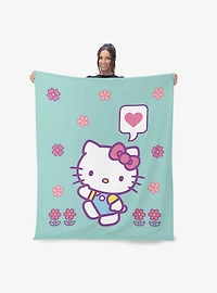 Sanrio Hello Kitty Falling Flowers Silk Touch Throw Blanket