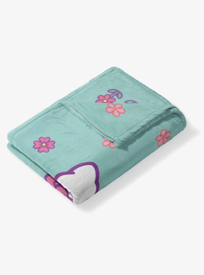 Sanrio Hello Kitty Falling Flowers Silk Touch Throw Blanket