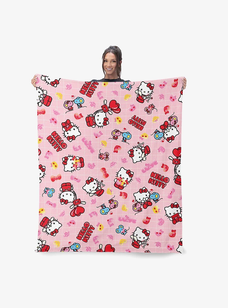 Sanrio Hello Kitty Hello Love Silk Touch Throw Blanket