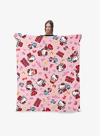 Sanrio Hello Kitty Hello Love Silk Touch Throw Blanket