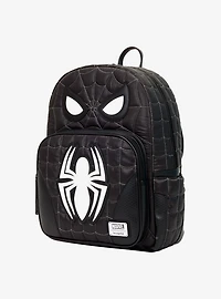 Loungefly Marvel Spider-Man Black & White Suit Quilted Figural Backpack