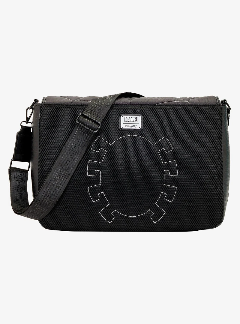 Loungefly Marvel Spider-Man Black & White Suit Quilted Messenger Crossbody Bag
