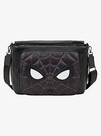 Loungefly Marvel Spider-Man Black & White Suit Quilted Messenger Crossbody Bag