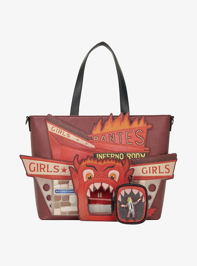 Loungefly Beetlejuice Dante's Inferno Room Tote Bag with Coin Purse