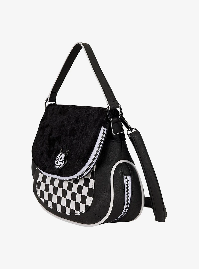 Loungefly Felix the Cat Checkered Crossbody Bag with Coin Purse