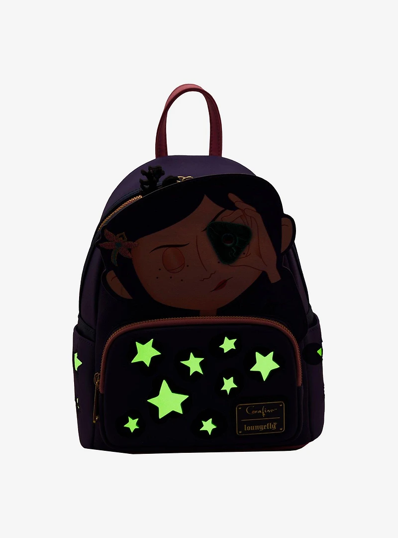 Loungefly Coraline Seeing Stone Figural Glow-in-the-Dark Mini Backpack