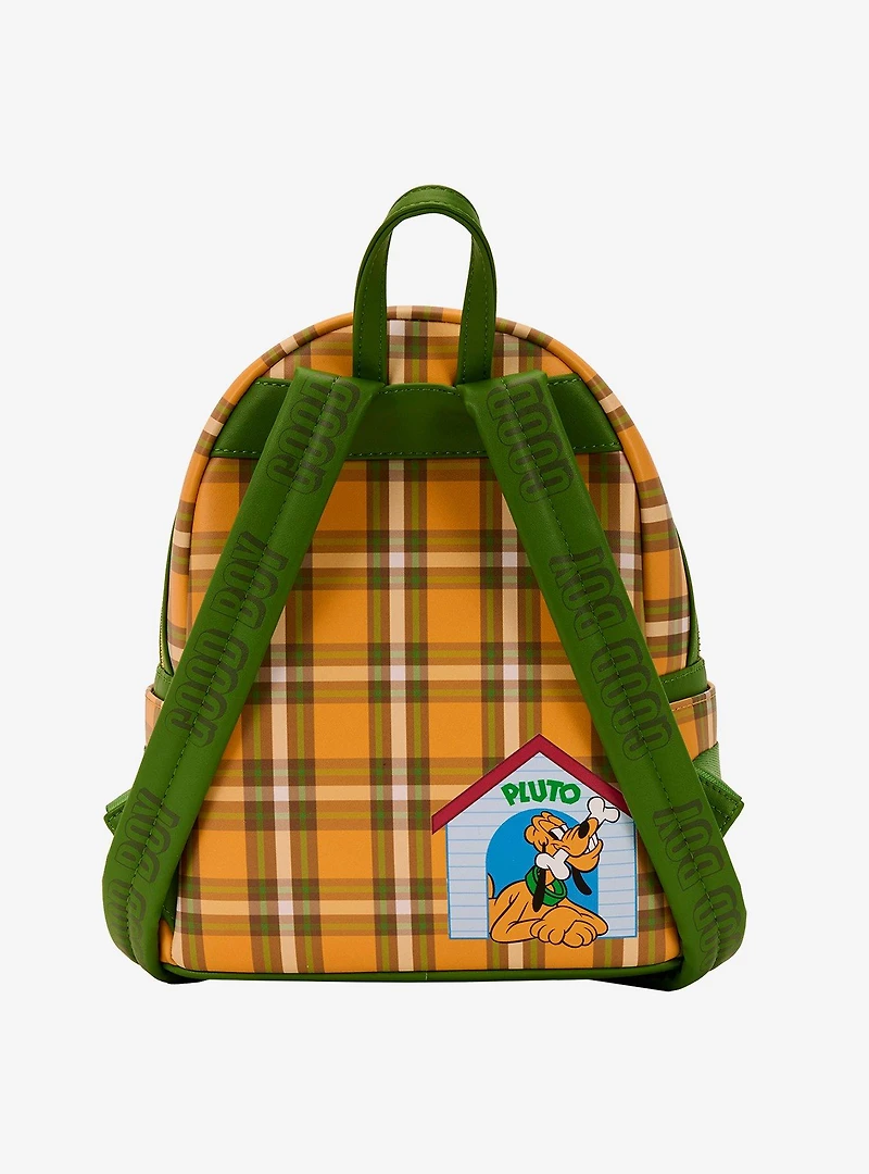 Loungefly Disney Pluto 95th Anniversary Plaid Mini Backpack