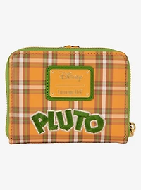 Loungefly Disney Pluto 95th Anniversary Plaid Small Zip Wallet