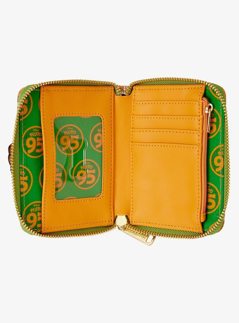 Loungefly Disney Pluto 95th Anniversary Plaid Small Zip Wallet
