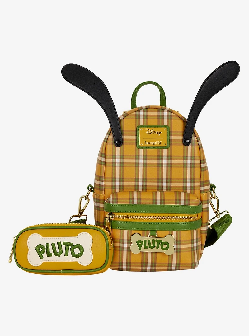 Loungefly Disney Pluto 95th Anniversary Plaid Crossbody Sling Bag with Coin Purse