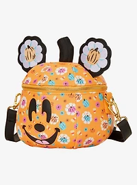 Loungefly Disney Mickey Mouse Floral Pumpkin Figural Crossbody Bag
