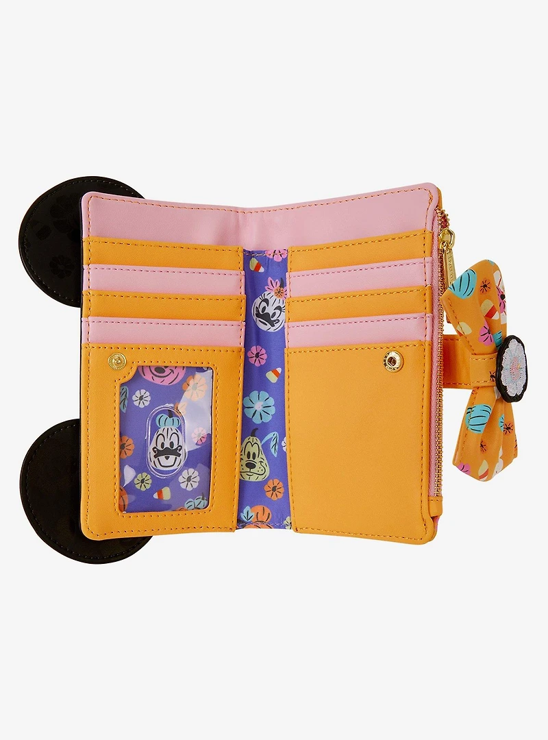 Loungefly Disney Minnie Mouse Floral Pumpkin Bow Wallet