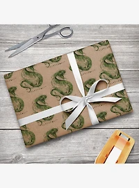 Harry Potter Slytherin Watercolor Crest Kraft Wrapping Paper