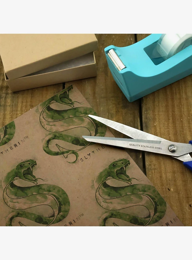 Harry Potter Slytherin Watercolor Crest Kraft Wrapping Paper