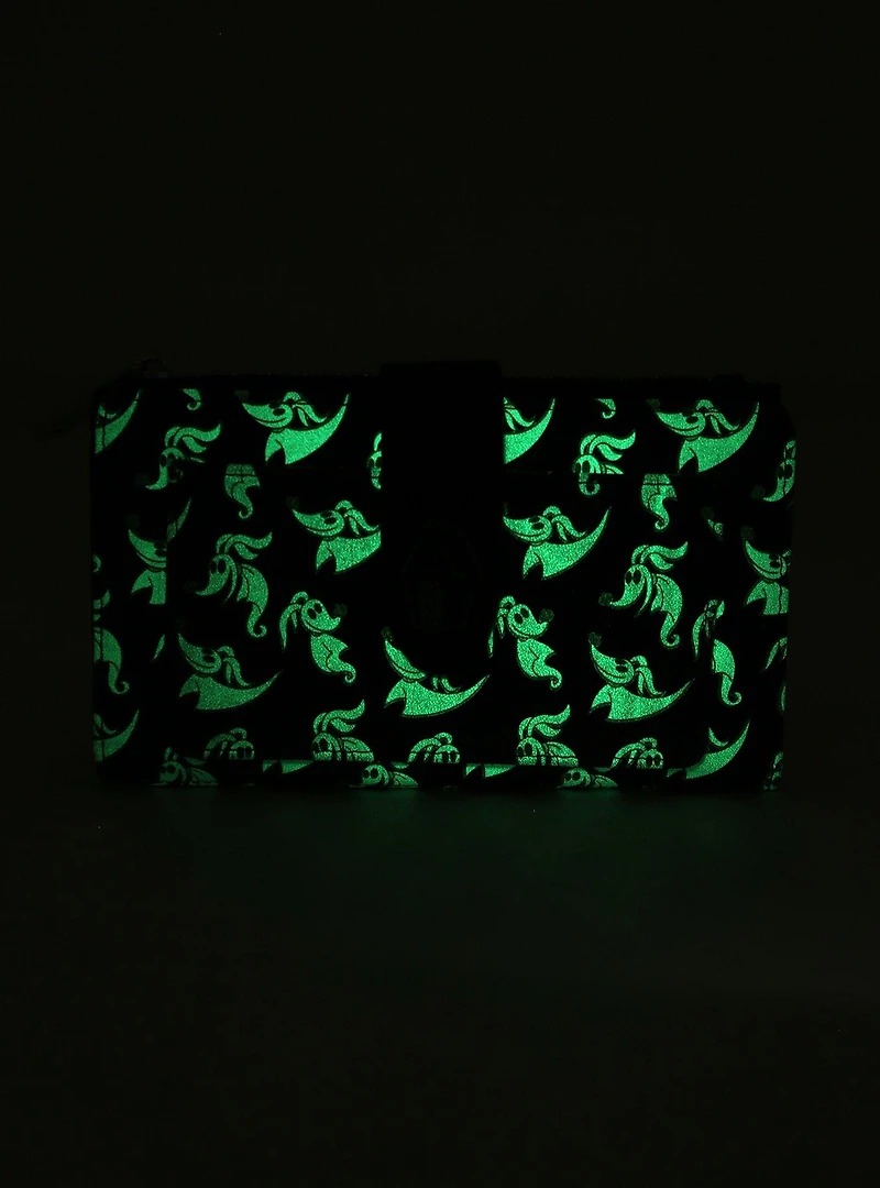 Loungefly Disney The Nightmare Before Christmas Zero Allover Print Glow-in-The-Dark Wallet - BoxLunch Exclusive