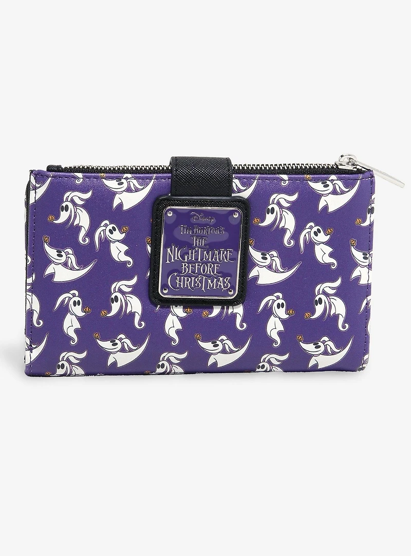 Loungefly Disney The Nightmare Before Christmas Zero Allover Print Glow-in-The-Dark Wallet - BoxLunch Exclusive