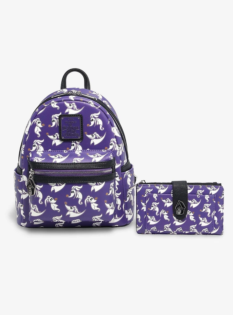 Loungefly Disney The Nightmare Before Christmas Zero Allover Print Glow-in-The-Dark Wallet - BoxLunch Exclusive
