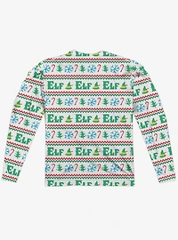 Elf Christmas Sweater Print Long Sleeve Sublimated T-Shirt