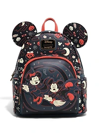 Loungefly Disney Mickey & Minnie Halloween Ears Glow-in-the-Dark Mini Backpack - BoxLunch Exclusive