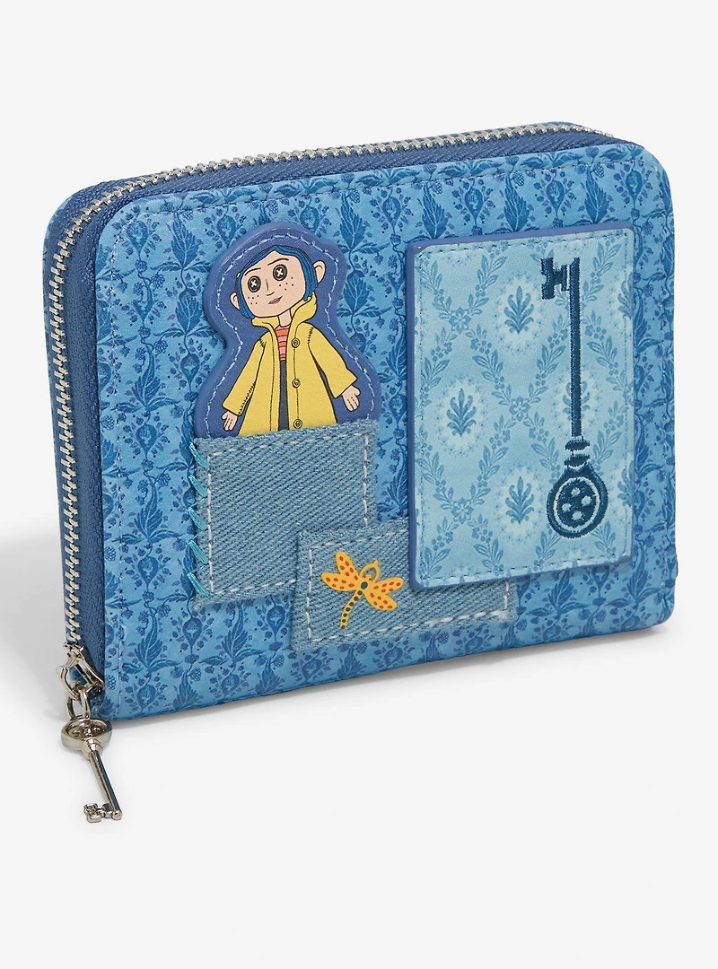 Coraline Patchwork Denim Accordion Wallet — BoxLunch Exclusive