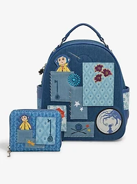 Coraline Patchwork Denim Accordion Wallet — BoxLunch Exclusive