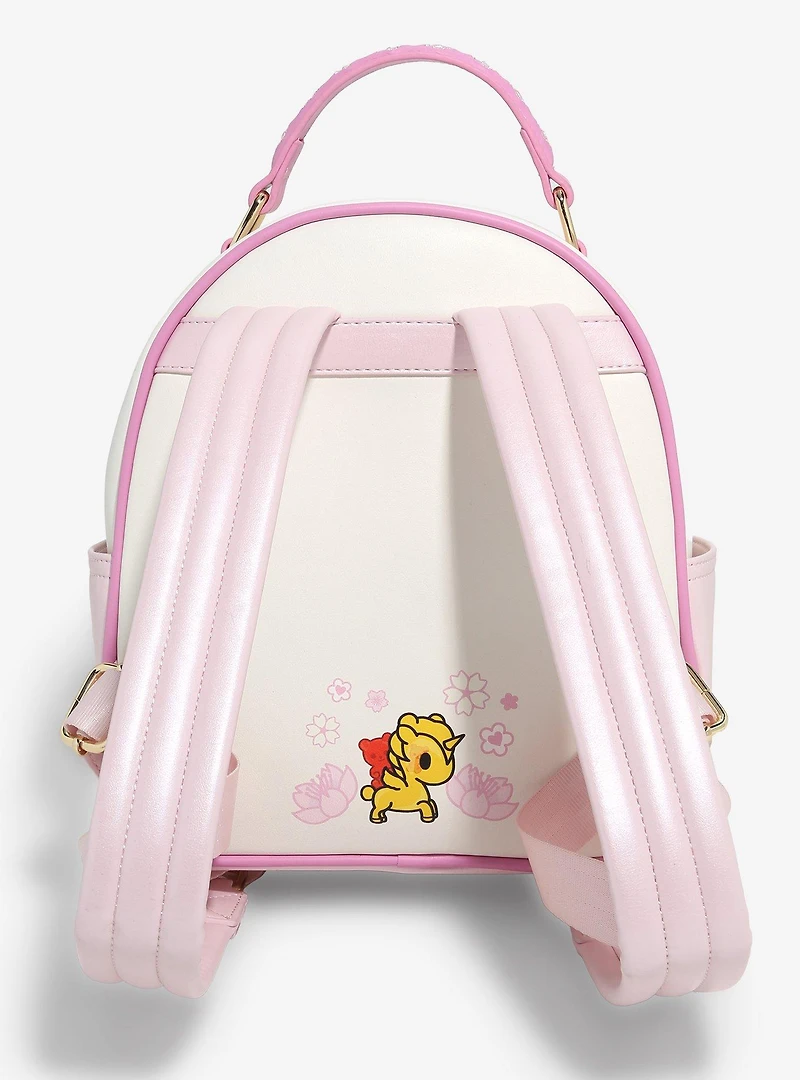 tokidoki Unicorno Cherry Blossom Mini Backpack with Clear Pouch Keychain - BoxLunch Exclusive