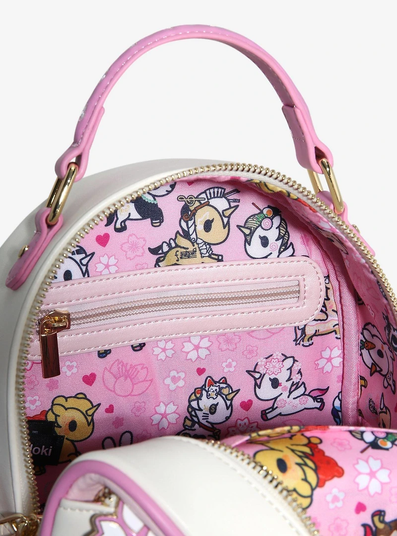 tokidoki Unicorno Cherry Blossom Mini Backpack with Clear Pouch Keychain - BoxLunch Exclusive