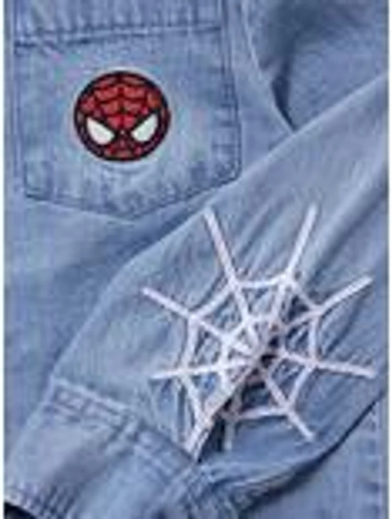 Marvel Spider-Man Skyline Denim Toddler Long Sleeve Button-Up - BoXLunch Exclusive