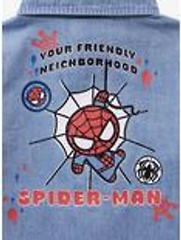 Marvel Spider-Man Skyline Denim Toddler Long Sleeve Button-Up - BoXLunch Exclusive