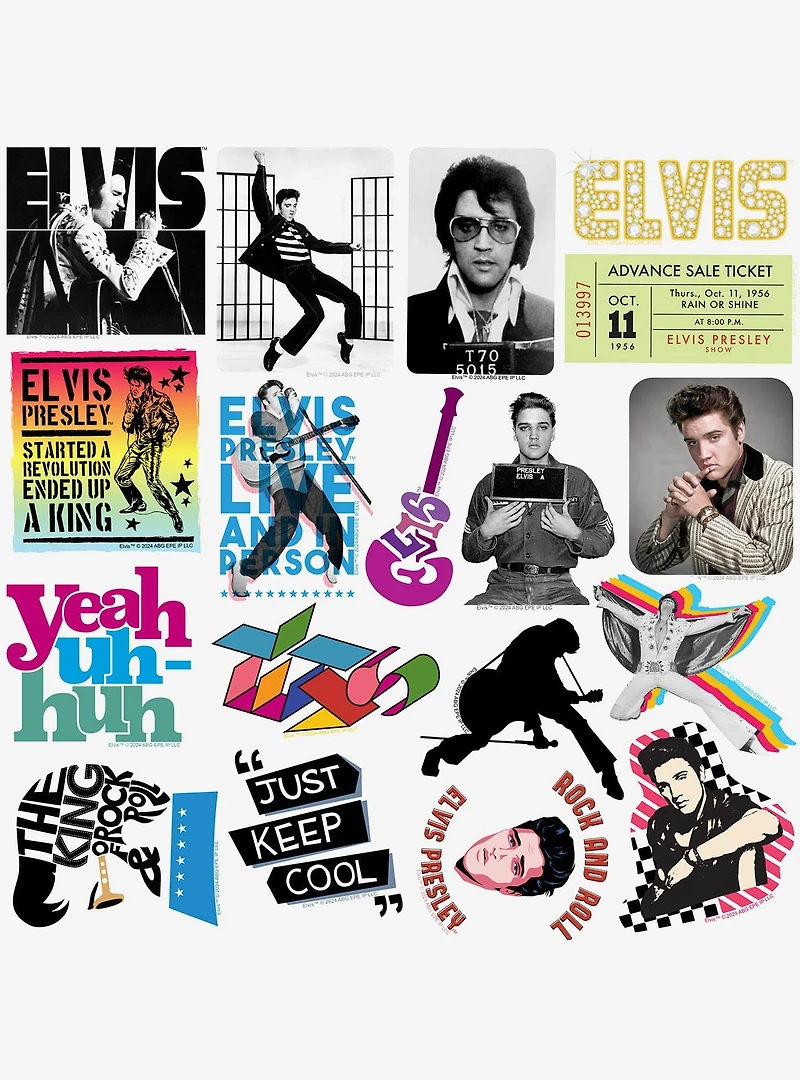 Elvis Presley 100ct Vinyl Stickers Variety Pack