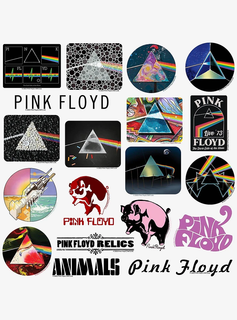 Pink Floyd 100ct Vinyl Stickers Variety Pack