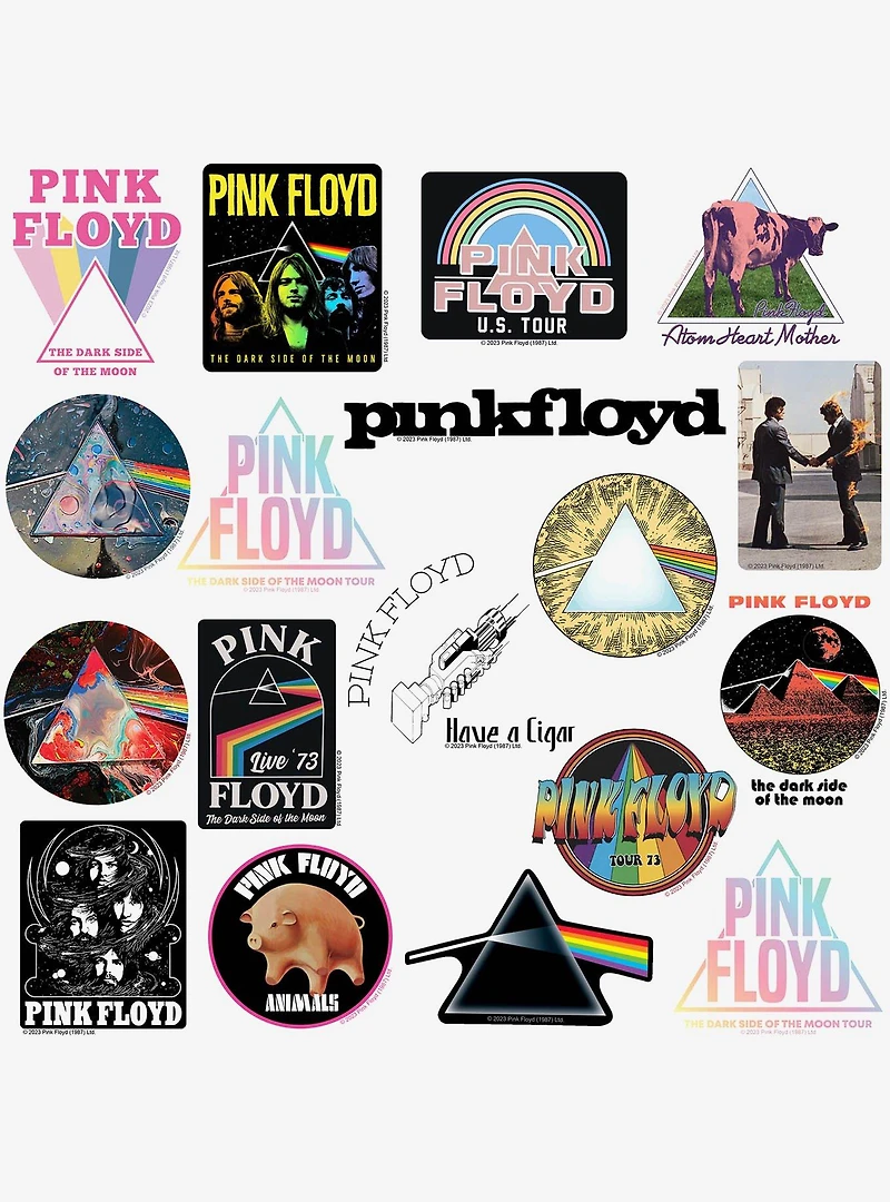 Pink Floyd 100ct Vinyl Stickers Variety Pack