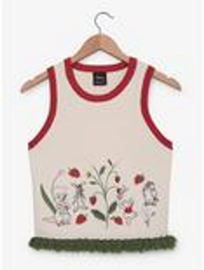 Disney Winnie the Pooh Floral Strawberry Women's Cropped Tank Top