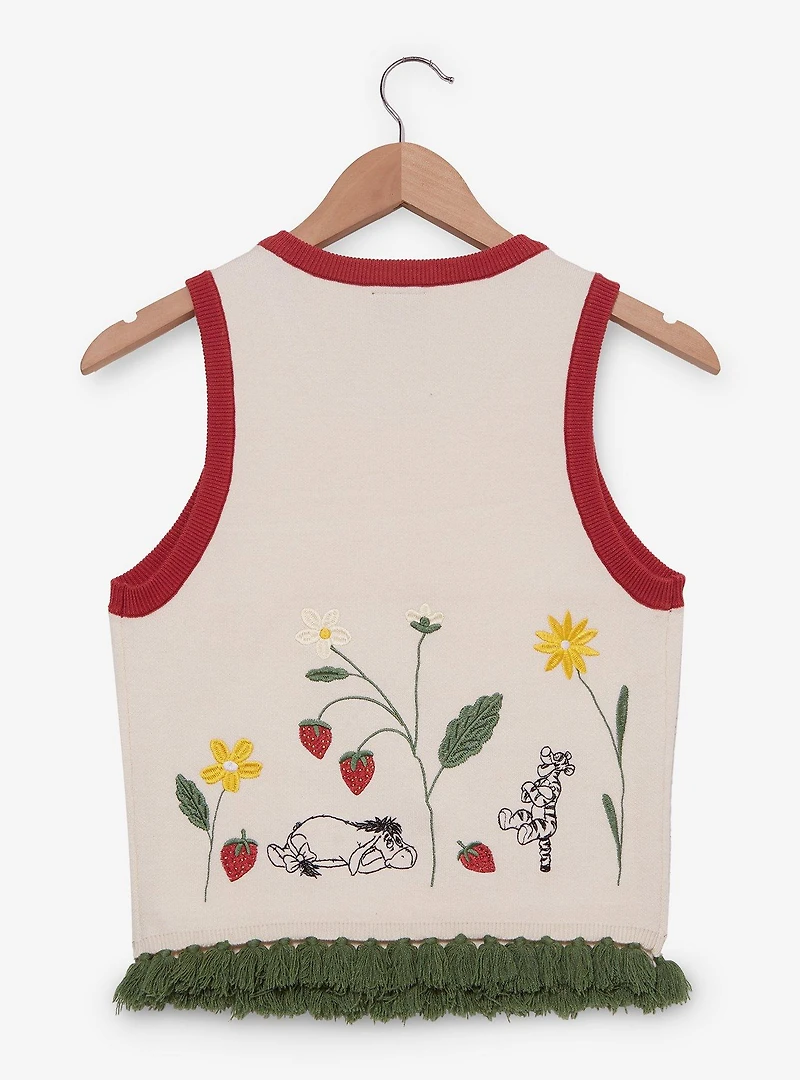Disney Winnie the Pooh Floral Strawberry Women's Cropped Tank Top