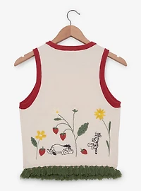 Disney Winnie the Pooh Floral Strawberry Women's Cropped Tank Top