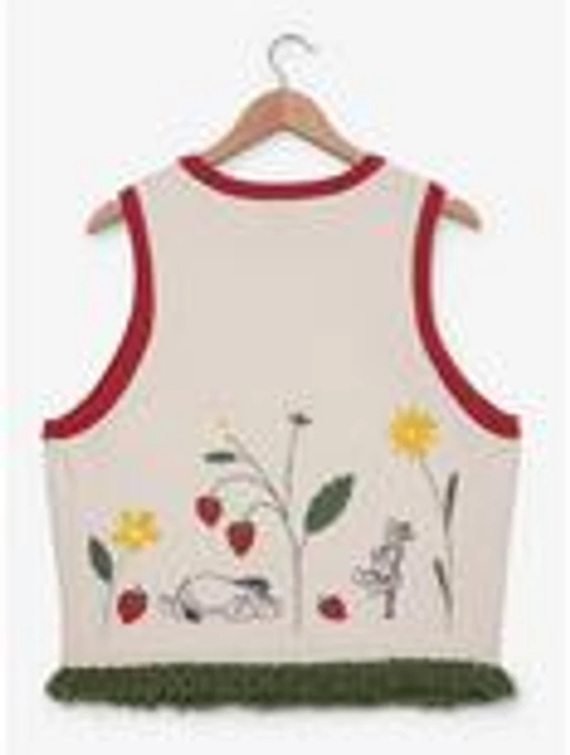 Disney Winnie the Pooh Floral Strawberry Women's Plus Cropped Tank Top