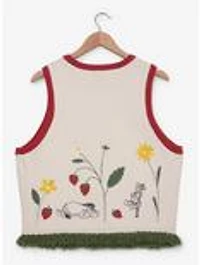 Disney Winnie the Pooh Floral Strawberry Women's Plus Cropped Tank Top