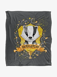 Harry Potter Watercolor Hufflepuff Crest 50x60" Throw Blanket