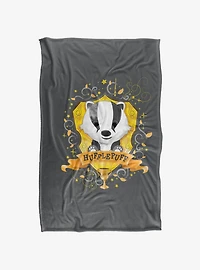 Harry Potter Watercolor Hufflepuff Crest 36x58" Throw Blanket