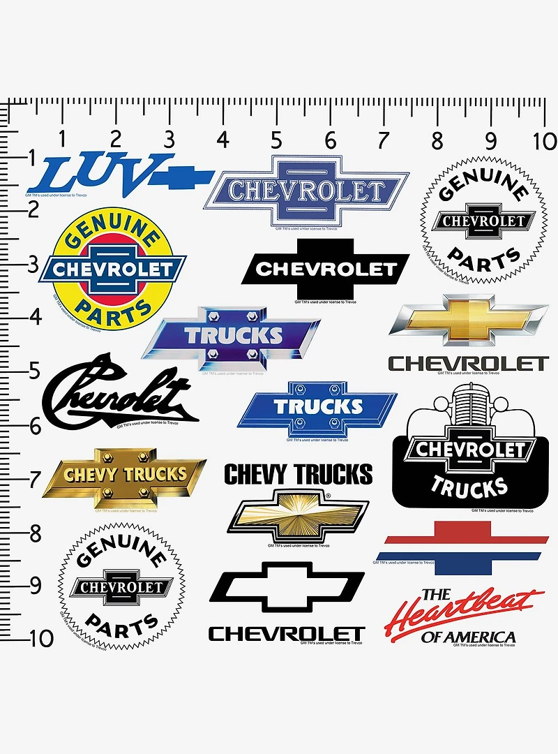 Chevrolet Branding 100ct Vinyl Stickers Variety Pack