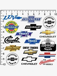 Chevrolet Branding 100ct Vinyl Stickers Variety Pack