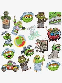 Sesame Street Oscar the Grouch 100ct Vinyl Stickers Variety Pack
