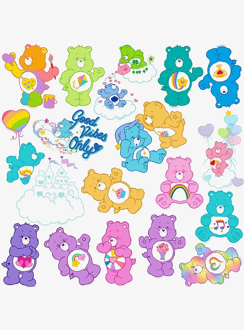 Care Bears Classic 100ct Vinyl Stickers Variety Pack