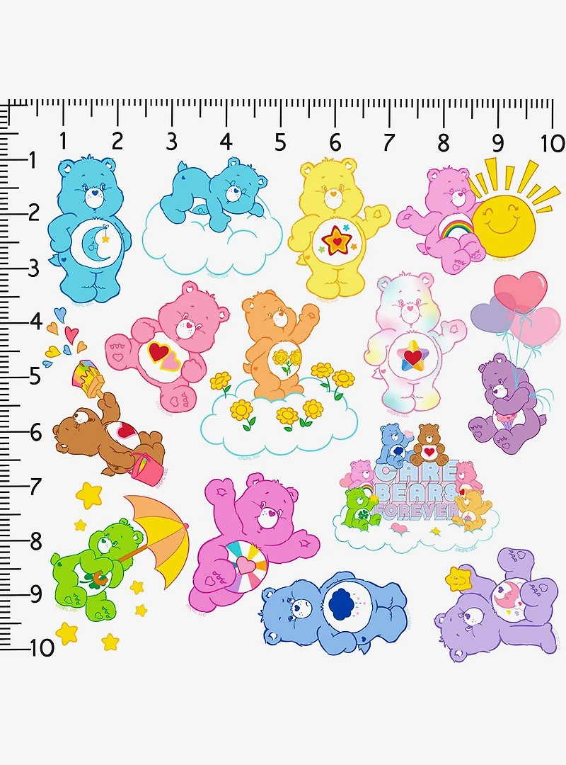 Care Bears Classic 100ct Vinyl Stickers Variety Pack