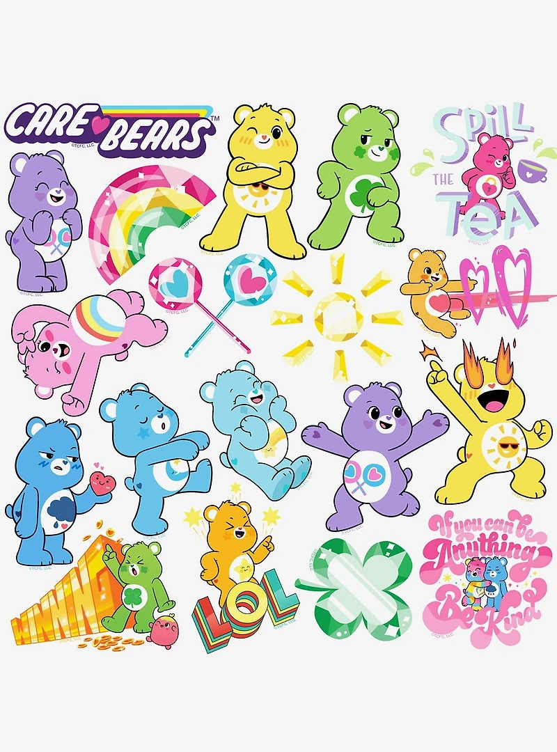 Care Bears: Unlock the Magic 100ct Vinyl Stickers Variety Pack